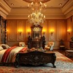 Maximalist bedroom furniture layout