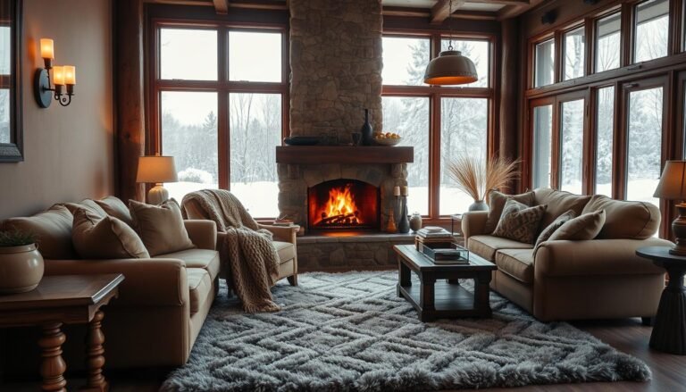 Cozy living room with fireplace