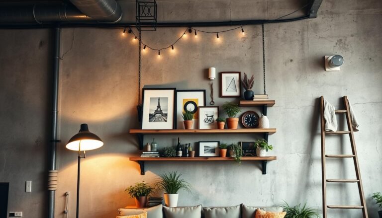 Industrial living room wall decor