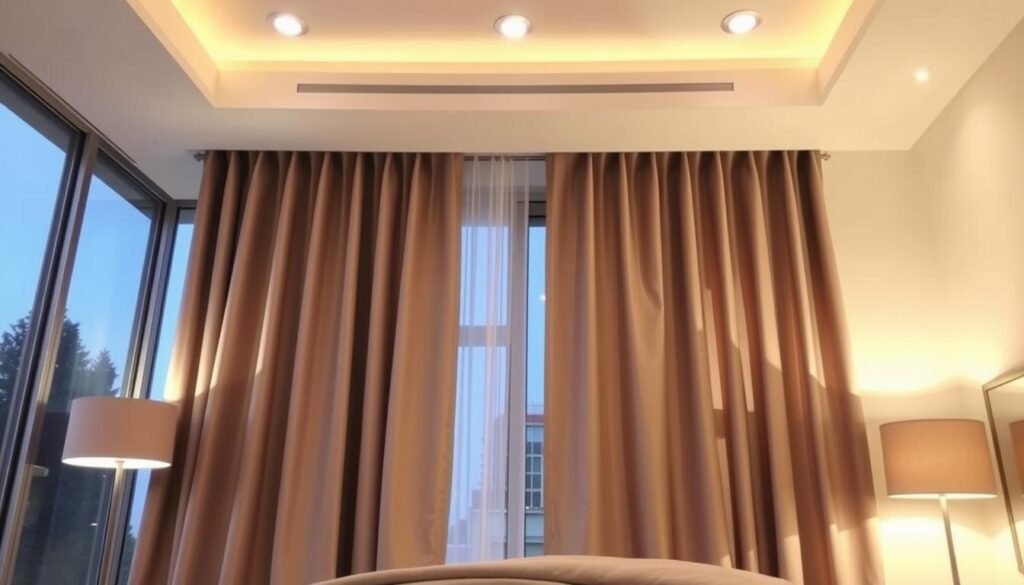 Modern bedroom drapes
