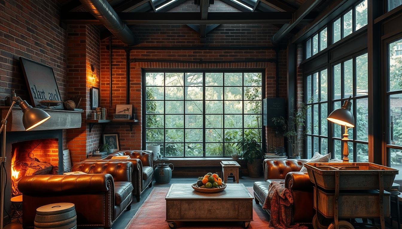 Rustic industrial living room