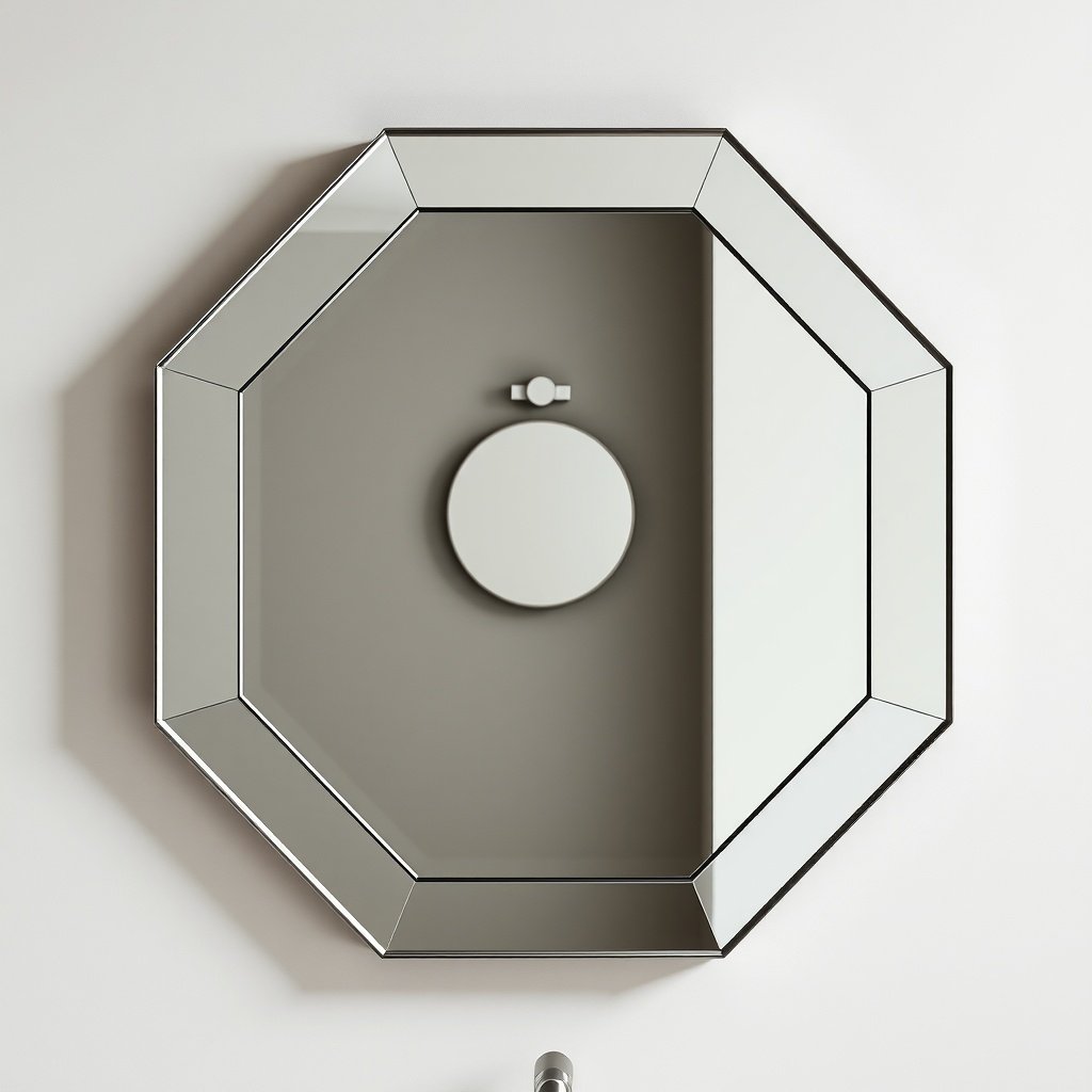 Stylish hexagonal mirror with a modern design