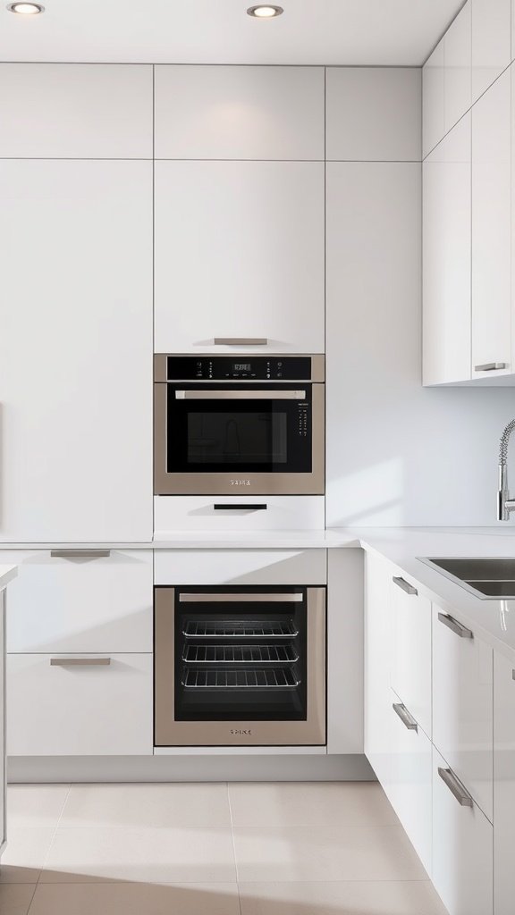 Modern kitchen with integrated appliances and sleek design