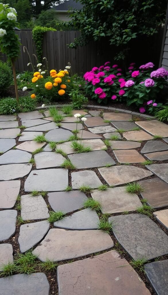 A neglected flagstone patio, weeds sprouting between uneven stones, with cracked and discolored surfaces. Haphazard placement, poor drainage, and lack of maintenance create an unsightly and hazardous backyard environment. Dull, overcast lighting casts long shadows, emphasizing the flaws. The patio's disrepair stands in stark contrast to the lush greenery and vibrant blooms in the surrounding garden, a cautionary tale of the consequences of overlooking crucial patio design and upkeep steps. A neglected flagstone patio, weeds sprouting between uneven stones, with cracked and discolored surfaces. Haphazard placement, poor drainage, and lack of maintenance create an unsightly and hazardous backyard environment. Dull, overcast lighting casts long shadows, emphasizing the flaws. The patio's disrepair stands in stark contrast to the lush greenery and vibrant blooms in the surrounding garden, a cautionary tale of the consequences of overlooking crucial patio design and upkeep steps.