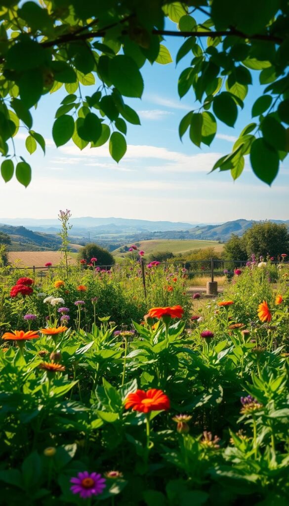 A thriving garden bursting with lush, vibrant foliage. In the foreground, a variety of natural pest control methods are on display - companion plants, beneficial insects, and organic repellents. The middle ground showcases a diverse array of flowers, herbs, and vegetables, all flourishing in harmony. In the background, a serene landscape with rolling hills and a clear blue sky creates a calming, eco-friendly atmosphere. Soft, natural lighting casts a warm glow, highlighting the interconnectedness of the garden's elements. The scene conveys a sense of balance, sustainability, and the power of nature's own solutions to garden pests. A thriving garden bursting with lush, vibrant foliage. In the foreground, a variety of natural pest control methods are on display - companion plants, beneficial insects, and organic repellents. The middle ground showcases a diverse array of flowers, herbs, and vegetables, all flourishing in harmony. In the background, a serene landscape with rolling hills and a clear blue sky creates a calming, eco-friendly atmosphere. Soft, natural lighting casts a warm glow, highlighting the interconnectedness of the garden's elements. The scene conveys a sense of balance, sustainability, and the power of nature's own solutions to garden pests.