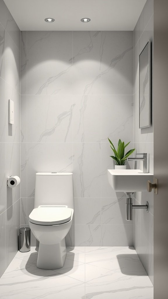High-tech toilet in a modern half bath