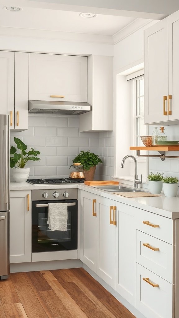 A modern kitchen showcasing low-maintenance surfaces with quartz countertops and stylish cabinetry.