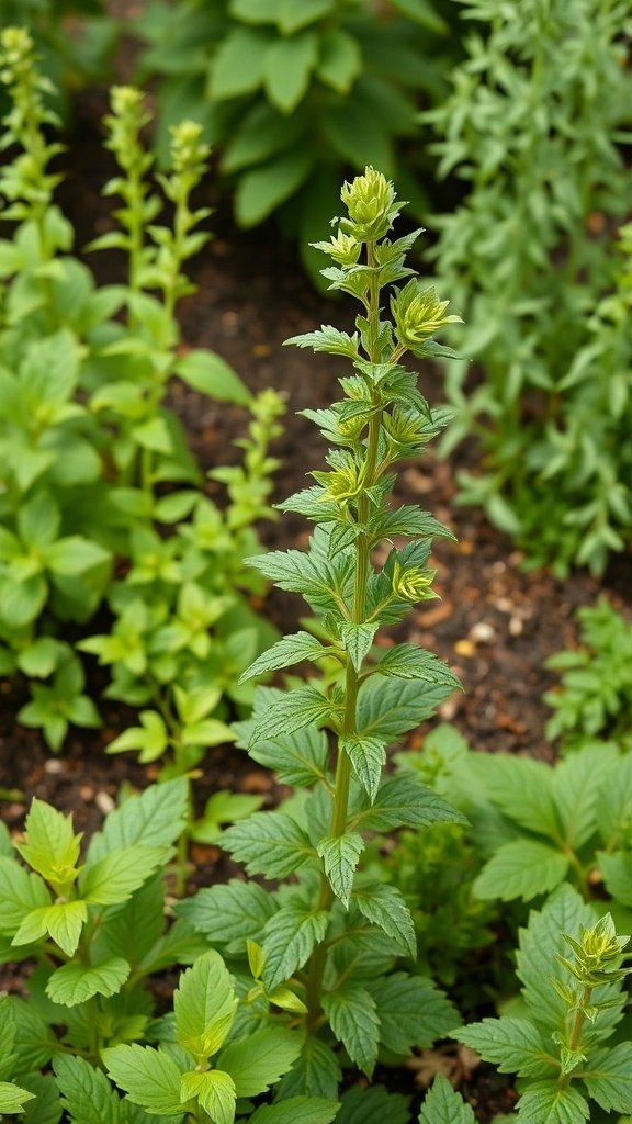 Close-up of oregano plants in a garden